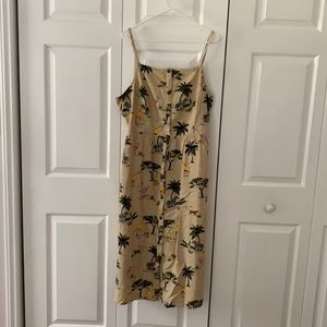 NWOT Linen-Blend Button-Front Fit&Flare Cami Dress